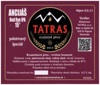 Browar Tatras (2022): Ancijas Red Rye India Pale Ale