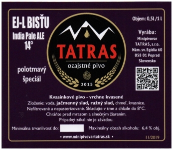 Browar Tatras (2022): Ej-L Bistu India Pale Ale