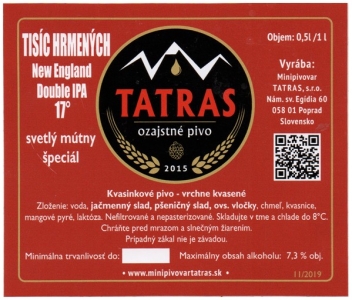 Browar Tatras 2022 12 Tisic Hrmenych New England Double India Pale Ale