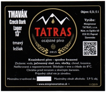 Browar Tatras 2022 12 Tmavak Czech Dark