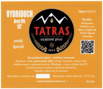 Browar Tatras 2022 12 Vydriduch Brut India Pale Ale