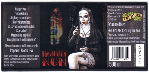 Browar Tattooed Beer (2016): Naughty Nun - Imperial Black India Pale Ale