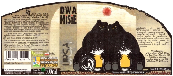 Browar Ursa (2020): Dwa Misie - Belgian Amber Ale