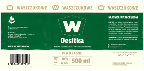 Browar Waszczukowe (2018): Desitka, Piwo Jasne
