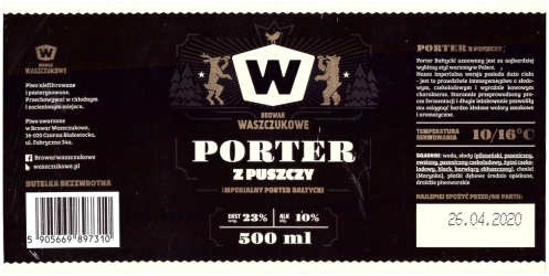 Browar Waszczukowe (2018): Porter z Puszczy, Imperialny Porter Bałtycki