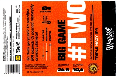 Browar Wrężel (2021): Big Game #Two -Triple Hazy India Pale Ale