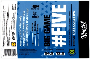 Browar Wrężel (2022): Big Game #Five - Triple East Coast India Pale Ale