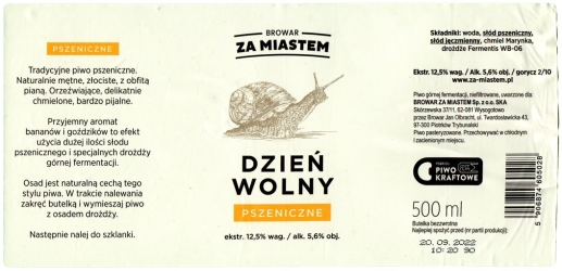 Browar Za Miastem (2021): Dzień Wolny - Pszeniczne