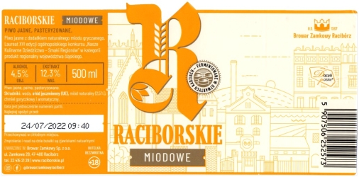 Browar Zamkowy Racibórz (2022): Raciborskie Miodowe