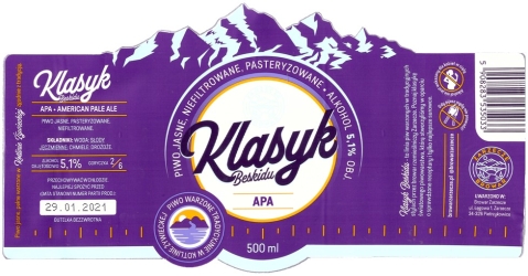 Browar Zarzecze (2020): Klasyk Beskidu, American Pale Ale