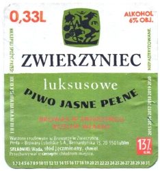 Browar Zwierzyniec (2016): Luksusowe, Piwo Jasne