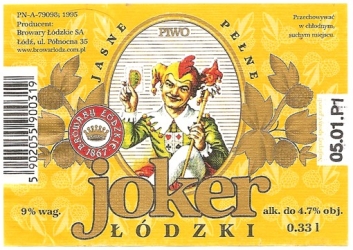 Browary Łódzkie (2010): Joker Łódzki - Piwo Jasne Pełne