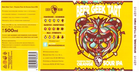 Browar Deer Bear 2020 Beer Geek Tart Passion Fruit Orange Sour India Pale Ale