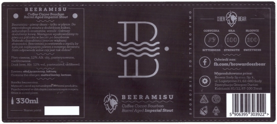 Browar Deer Bear 2020 Beeramisu Cofee Cocoa Bourbon Barrell Aged Imperial Stour