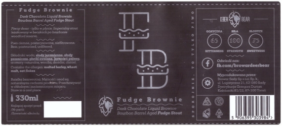 Browar Deer Bear 2020 Fudge Brownie Dark Chocolate Liquid Brownie Bourbon Barrel Aged Fudge Stout 330