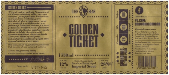 Browar Deer Bear 2020 Golden Ticket Bourbon Barrel Aged Imperial Stout 330