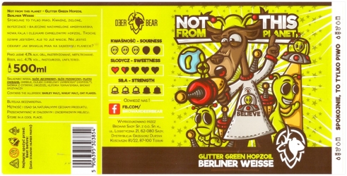 Browar Deer Bear 2020 Not From This Planet Glitter Green Hopzoil Berliner Weisse