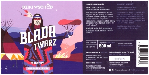 Browar Dziki Wschód (2020): Blada Twarz, Wheat India Pale Ale