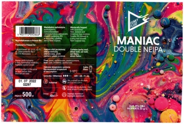 Browar Funky Fluid (2021): Maniac - Double New England India Pale Ale