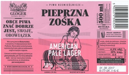 Browar Gloger (2017): Pieprzna Zośka, American Pale Lager