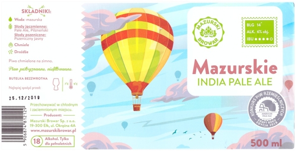 Browar Mazurski (2019): Mazurskie - India Pale Ale