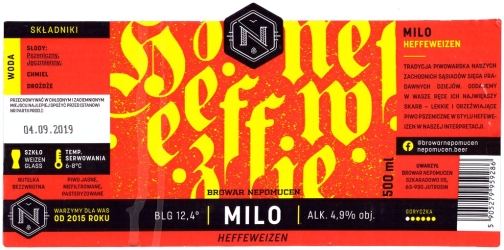 Browar Nepomucen (2019): Milo - Hefeweizen