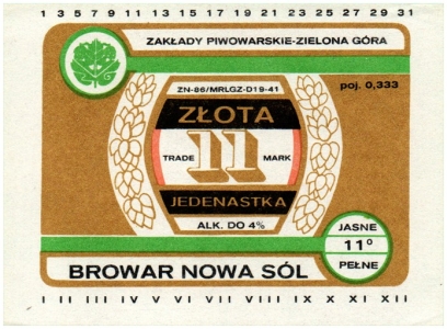 Nowa Sol 0000 Zlota 11 Piwo Jasne Pelne