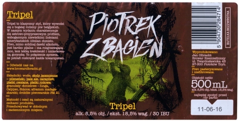 Browar Jan Olbracht (2016): Piotrek z Bagien - Tripel