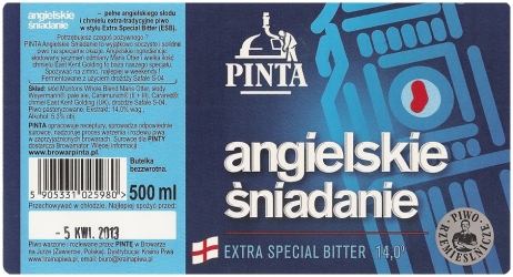 Browar Pinta (2012): Angielskie Śniadanie, Extra Special Bitter