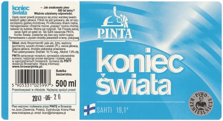 Browar Pinta (2012): Koniec Świata, Sahti