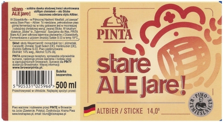 Browar Pinta (2012): Stare Ale Jare, Altbier Sticke