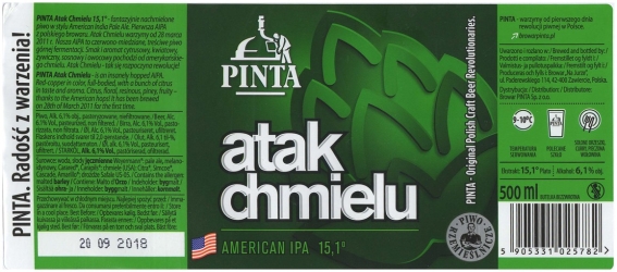 Browar Pinta (2017): Atak Chmielu, American IPA