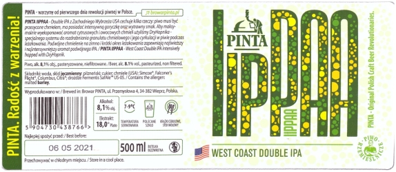 Browar Pinta (2020): IIPPAA, West Coast Double Ipa