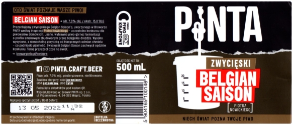 Browar Pinta (2021): Belgian Saison