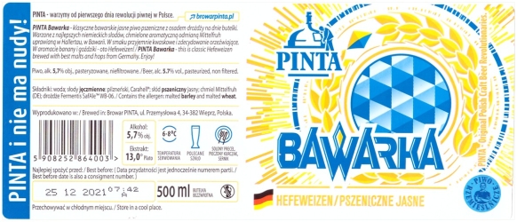 Browar Pinta (2021): Bawarka Hefeweizen, Pszeniczne Jasne