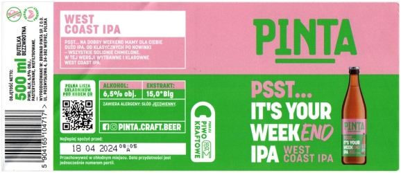 Pinta 2023 07 Psst Its Your Weekend Ipa West Coast Ipa