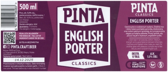 Pinta 2025 05 English Porter Classic