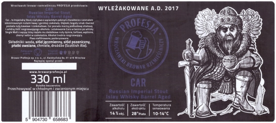 Browar Profesja: Car - Russian Imperial Stout Islay Whisky Barrel Aged