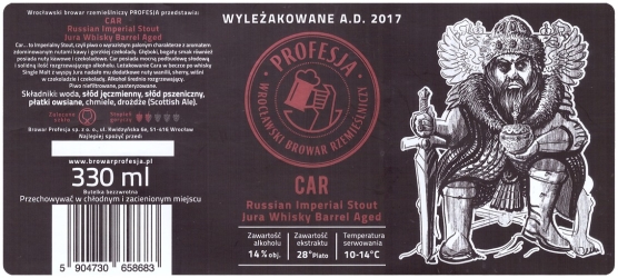 Browar Profesja: Car - Russian Imperial Stout Jura Whisky Barrel Aged