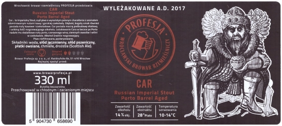 Browar Profesja: Car - Russian Imperial Stout Porto Barrel Aged