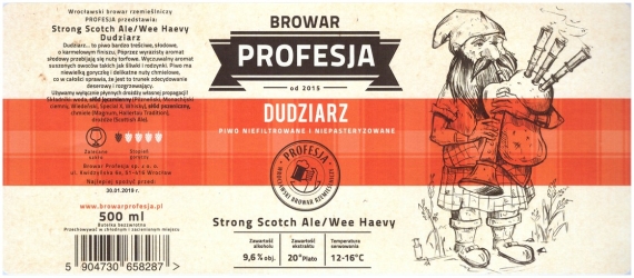 Browar Profesja: Dudziarz - Strong Schotch Ale Wee Haevy