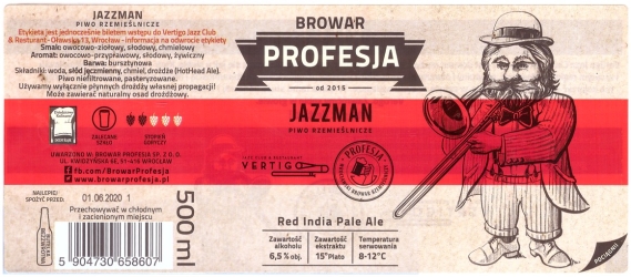 Browar Profesja: Jazzman - Red India Pale Ale