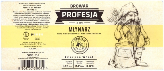 Browar Profesja: Młynarz - American Wheat