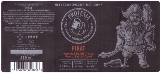 Browar Profesja: Pirat - Imperial Baltic Porter Porto Barell Aged
