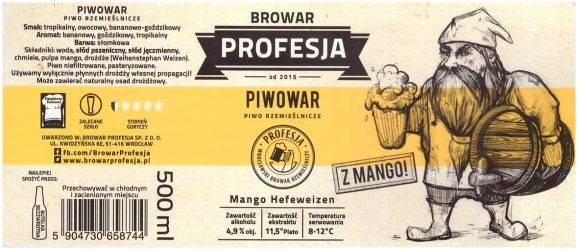 Browar Profesja: Piwowar - Mango Hefeweizen