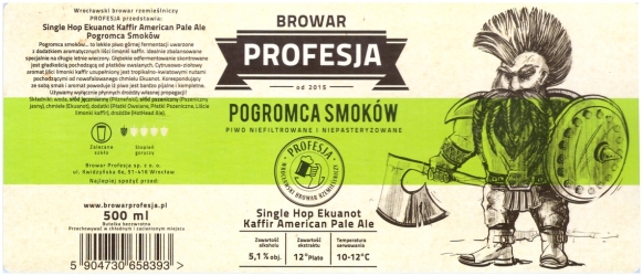 Browar Profesja: Pogromca Smoków - Single Hop Ekuanot Kaffir American Pale Ale