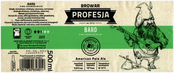 Browar Profesja (2022): Bard - American India Pale Ale