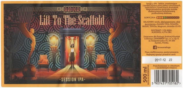 Browar Raduga (2017) Lift To The Scaffold, Session India Pale Ale