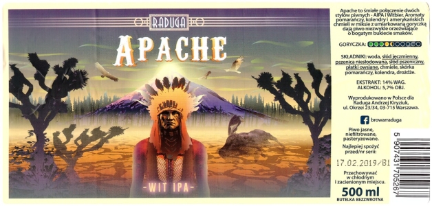 Browar Raduga (2018): Apache Wit, India Pale Ale