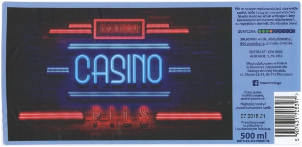 Browar Raduga (2018): Casino, Pils